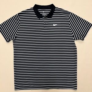 Nike Golf Polo Shirt Dri-FIT Mens Extra Large XL Black Striped Athletic